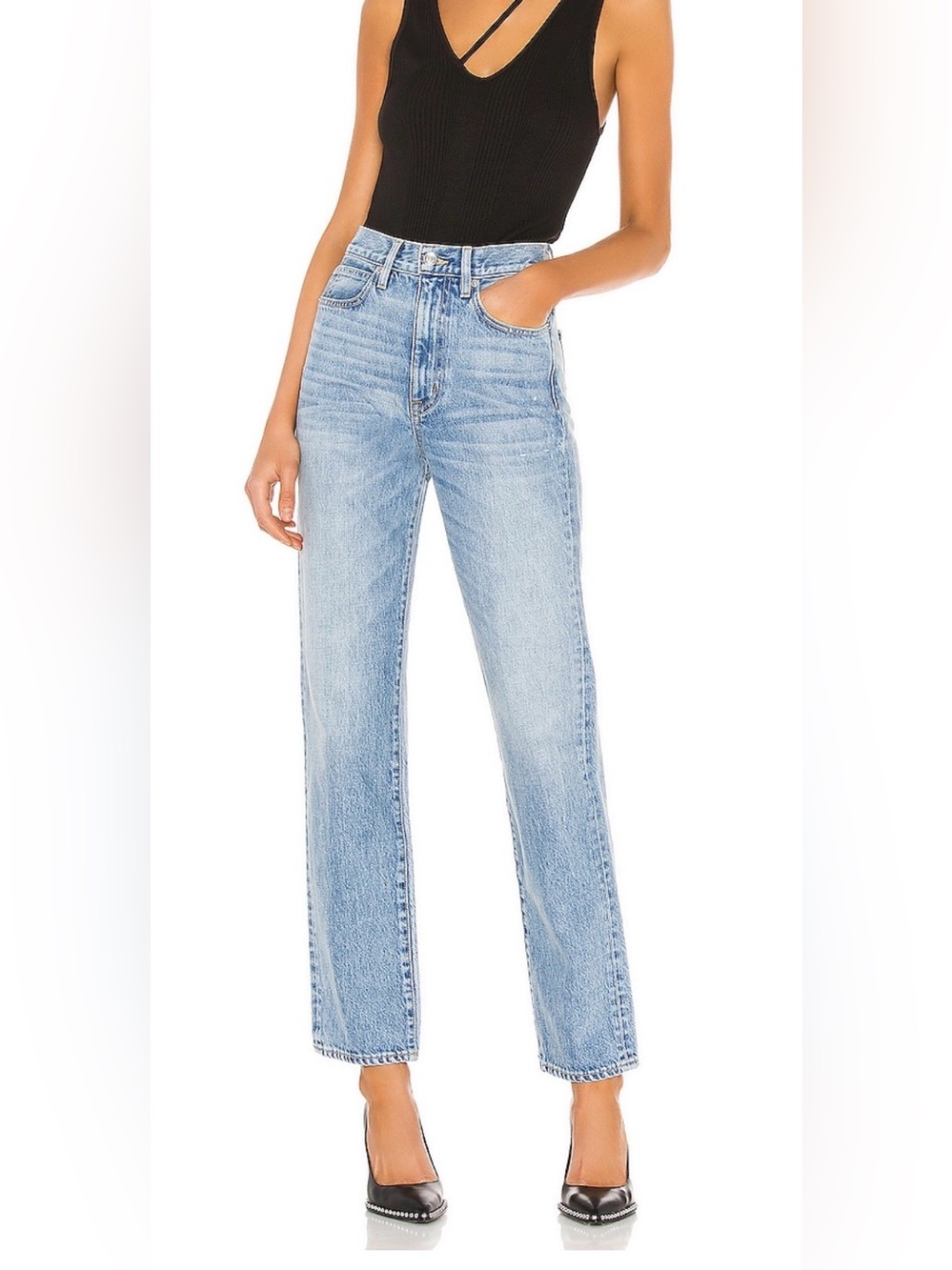 SLVRLAKE London High Rise Straight Jeans in Heartache